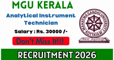 MGU Kerala Analytical Instrument Technician Recruitment 2026 – Apply Online