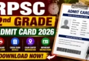 RPSC 2nd Grade Admit Card 2026 – Download Senior Teacher Hall Ticket PDF