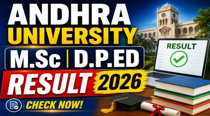 Andhra University Result 2026 Out – Check M.Sc & D.P.Ed Results at results.andhrauniversity.edu.in