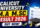 Calicut University Result 2026 Out – Check MSc & MA Result at results.uoc.ac.in