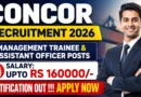CONCOR Recruitment 2026 – Apply Online for 77 Management Trainee & Assistant Officer Posts