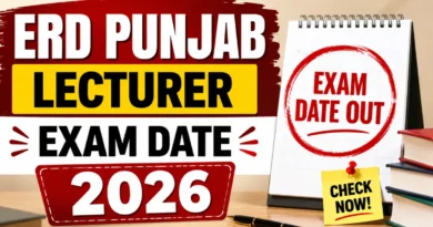 ERD Punjab Lecturer Exam Date 2026 Out – Check Subject-Wise Date Sheet PDF