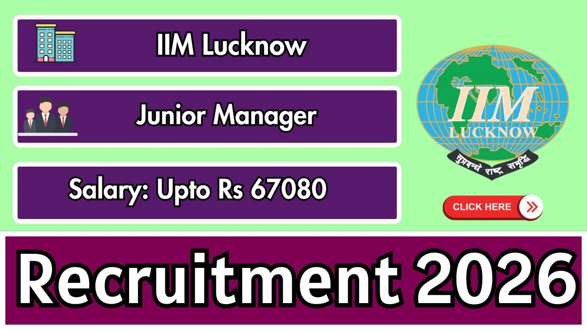 IIM Lucknow Junior Manager Recruitment 2026 – Apply Online
