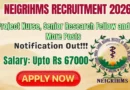 NEIGRIHMS Recruitment 2026 – Apply Offline for Project Nurse, Senior Research Fellow and More Posts