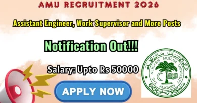 AMU Recruitment 2026 – Apply Offline for Assistant Engineer, Work Supervisor and More Posts