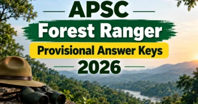 APSC Forest Ranger Provisional Answer Key 2026 Out – Download Subject Wise Answer Key PDF at apsc.nic.in