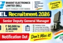 BEL Senior Deputy General Manager Recruitment 2026 – Apply Online