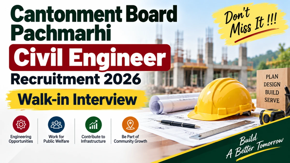 Cantonment Board Pachmarhi Civil Engineer Recruitment 2026 – Walkin