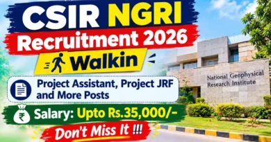 CSIR NGRI Recruitment 2026 – Walkin for 10 Project Assistant, Project JRF and More Posts