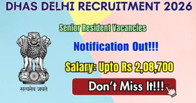 DHAS Delhi Senior Resident Recruitment 2026 – Walkin