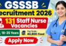 GSSSB Staff Nurse Recruitment 2026 Notification Out – Apply Online for 131 Posts