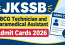 JKSSB BCG Technician & Paramedical Assistant Admit Card 2026 Out – Download Hall Ticket at jkssb.nic.in