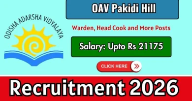OAV Pakidi Hill Recruitment 2026 – Apply Offline for Warden, Head Cook and More Posts