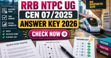 RRB NTPC UG Answer Key 2026 (CEN 07/2025) – Download Response Sheet & Raise Objections