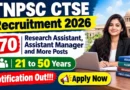 TNPSC CTSE Interview Posts Recruitment 2026 – Apply Online for 170 Research Assistant, Assistant Manager and More Posts