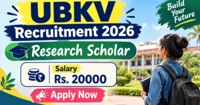 UBKV Research Scholar Recruitment 2026 – Walkin
