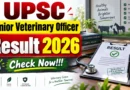 UPSC Senior Veterinary Officer Result 2026 Out – Direct Link to Download at upsc.gov.in