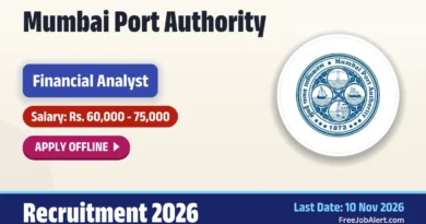 Mumbai Port Authority Financial Analyst Recruitment 2026 – Apply Offline