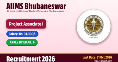 AIIMS Bhubaneswar Project Associate I Recruitment 2026 – Apply Online