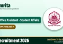 Amrita Office Assistant – Student Affairs Recruitment 2026 – Apply Online