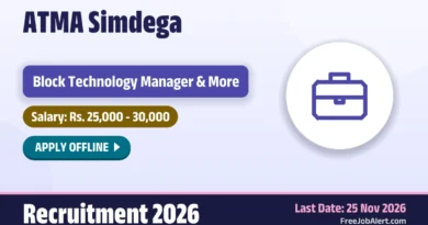 ATMA Simdega Recruitment 2026 – Apply Offline for 15 Block Technology Manager, Assistant Technology Manager Posts