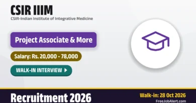 CSIR IIIM Recruitment 2026 – Walkin for 8 Project Associate, Project Assistant and More Posts