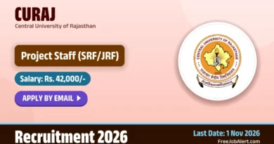 CURAJ Project Staff Recruitment 2026 – Apply Online