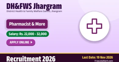 DH&FWS Jhargram Recruitment 2026 – Apply Online for 33 Pharmacist, Staff Nurse and More Posts