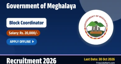 ICDS  East Khasi Hills & Ri-Bhoi Block Coordinator Recruitment 2026 – Apply Offline