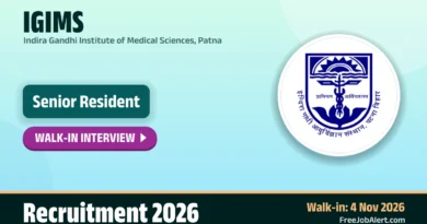 IGIMS Senior Resident (Paediatrics) Recruitment 2026 – Walkin