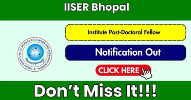 IISER Bhopal Institute Post-Doctoral Fellow Recruitment 2026 – Apply Online