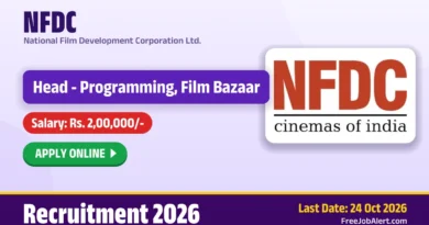 NFDC Head – Programming, Film Bazaar Recruitment 2026 – Apply Online
