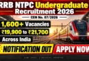 RRB NTPC UG Recruitment Notification 2026 (CEN 07/2026) – Apply Online for 1,688 Undergraduate Posts