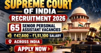 Supreme Court of India (SCI) Senior Personal Assistant Recruitment 2026 Notification Out – Apply Online for 65 Posts